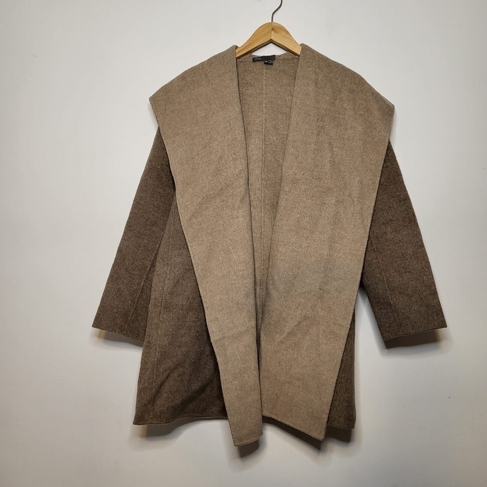 Vince Wool Blend Two Toned Open-Front Coat Size XS